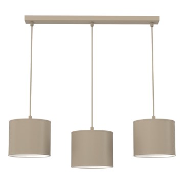 Lámpara colgante con cable ARDEN 3xE27/15W/230V beige