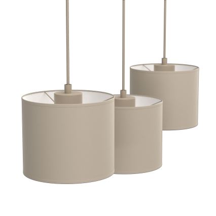 Lámpara colgante con cable ARDEN 3xE27/15W/230V beige