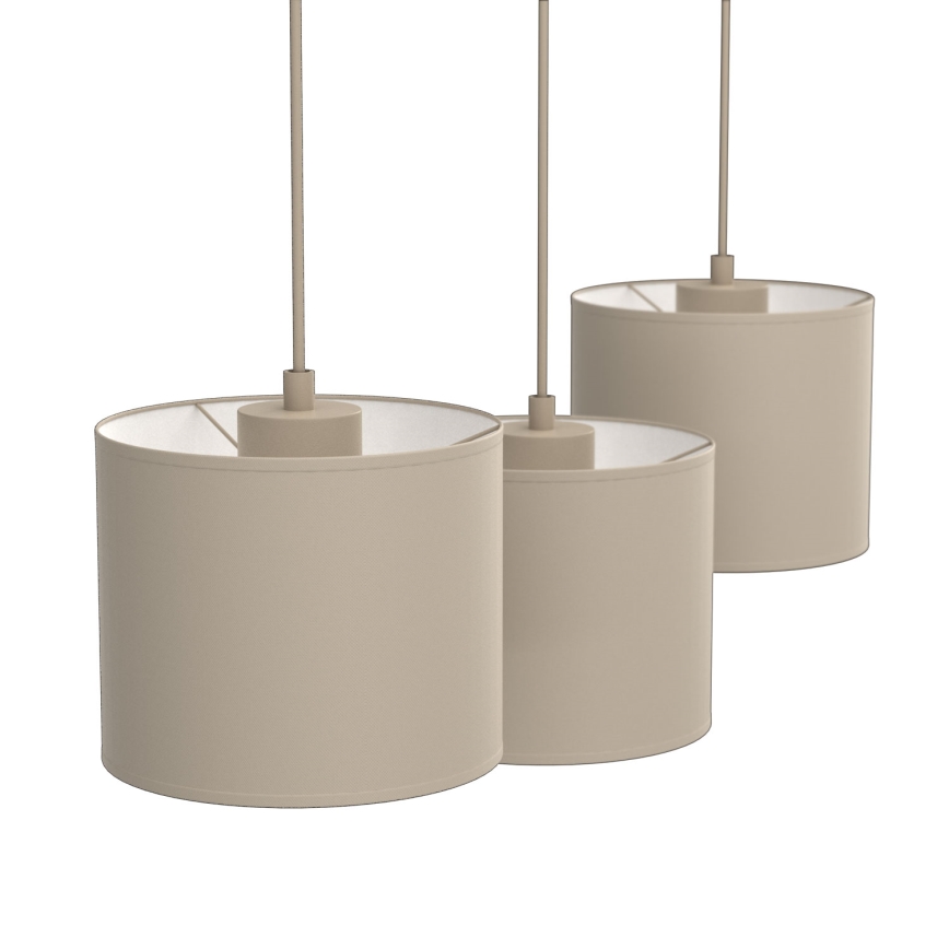 Lámpara colgante con cable ARDEN 3xE27/15W/230V beige