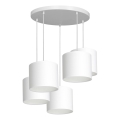 Lámpara colgante con cable ARDEN 5xE27/60W/230V blanca