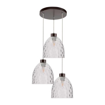 Lámpara colgante con cable AURA 3xE27/60W/230V haya