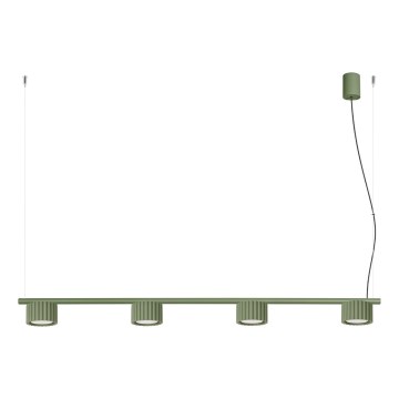 Lámpara colgante con cable AURA 4xGX53/10W/230V verde