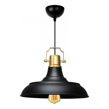 Lámpara colgante con cable AYD 1xE27/40W/230V negra/dorada