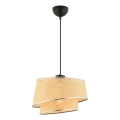 Lámpara colgante con cable BARETTE 1xE27/60W/230V beige/cromado brillante