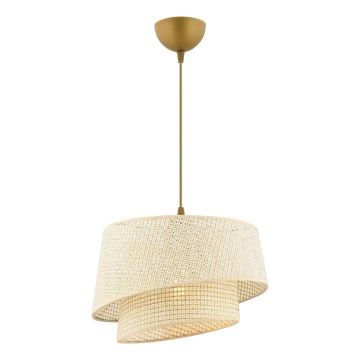 Lámpara colgante con cable BARETTE 1xE27/60W/230V color crema