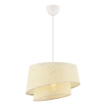 Lámpara colgante con cable BARETTE 1xE27/60W/230V color crema