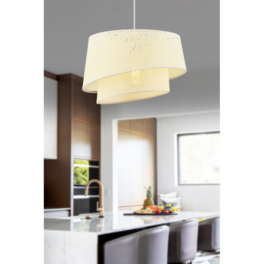 Lámpara colgante con cable BARETTE 1xE27/60W/230V color crema