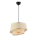 Lámpara colgante con cable BARETTE 1xE27/60W/230V crema/cromo brillante
