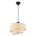 Lámpara colgante con cable BARETTE 1xE27/60W/230V crema/cromo brillante