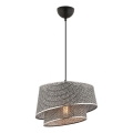 Lámpara colgante con cable BARETTE 1xE27/60W/230V gris/cromo brillante