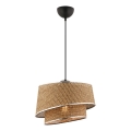 Lámpara colgante con cable BARETTE 1xE27/60W/230V marrón/cromado brillante