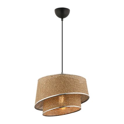 Lámpara colgante con cable BARETTE 1xE27/60W/230V marrón/cromado brillante