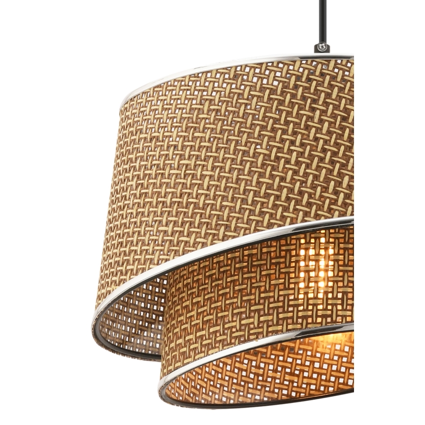 Lámpara colgante con cable BARETTE 1xE27/60W/230V marrón/cromado brillante