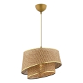 Lámpara colgante con cable BARETTE 1xE27/60W/230V marrón/dorado