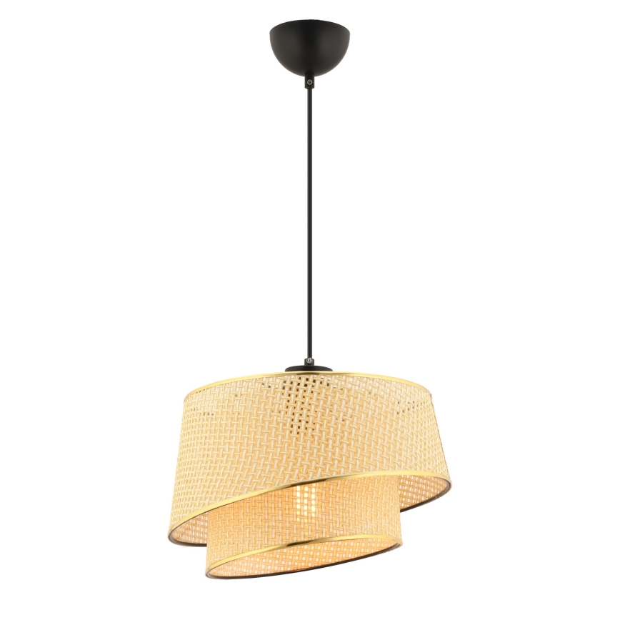 Lámpara colgante con cable BARETTE 1xE27/60W/230V marrón/dorado