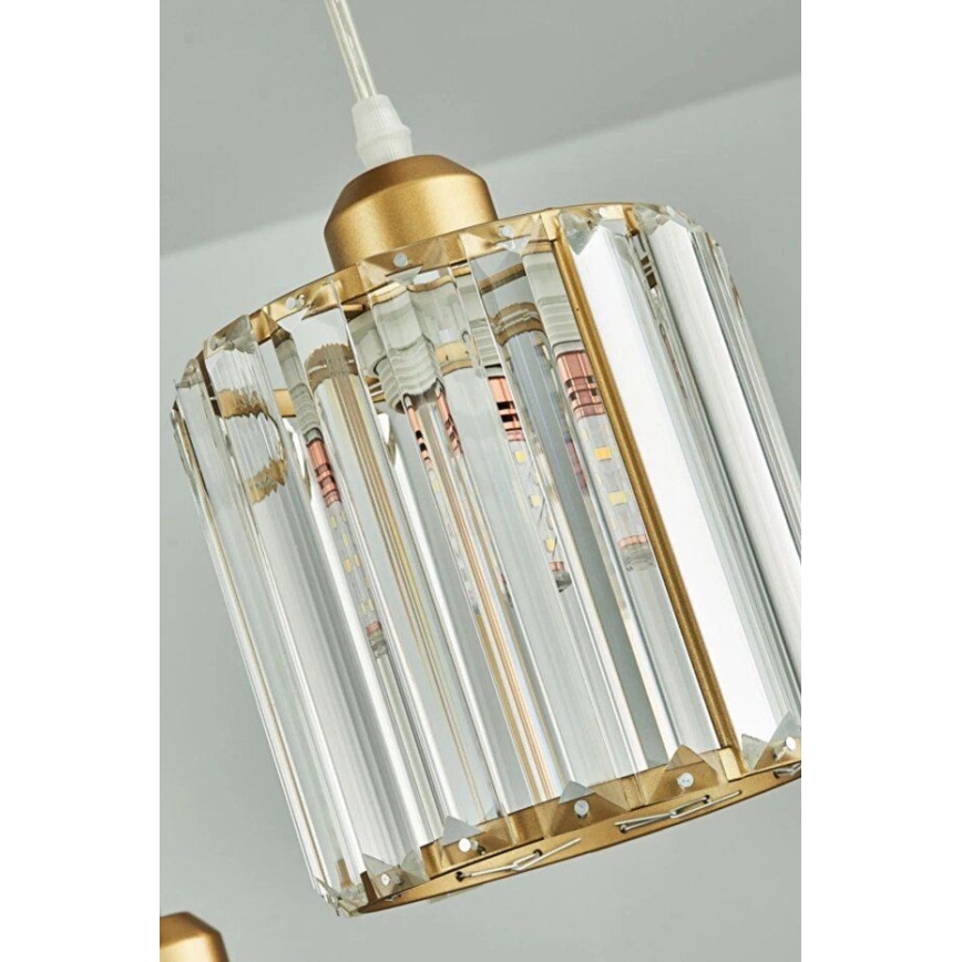 Lámpara colgante con cable BELLA 3xE27/40W/230V dorada