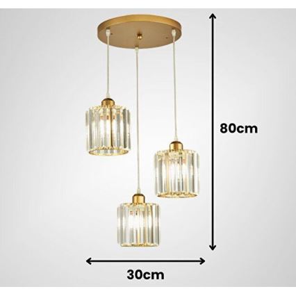 Lámpara colgante con cable BELLA 3xE27/40W/230V dorada