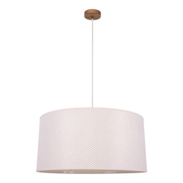 Lámpara colgante con cable BENITA 1xE27/40W/230V crema/roble