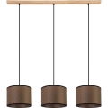 Lámpara colgante con cable BENITA 3xE27/40W/230V marrón/roble