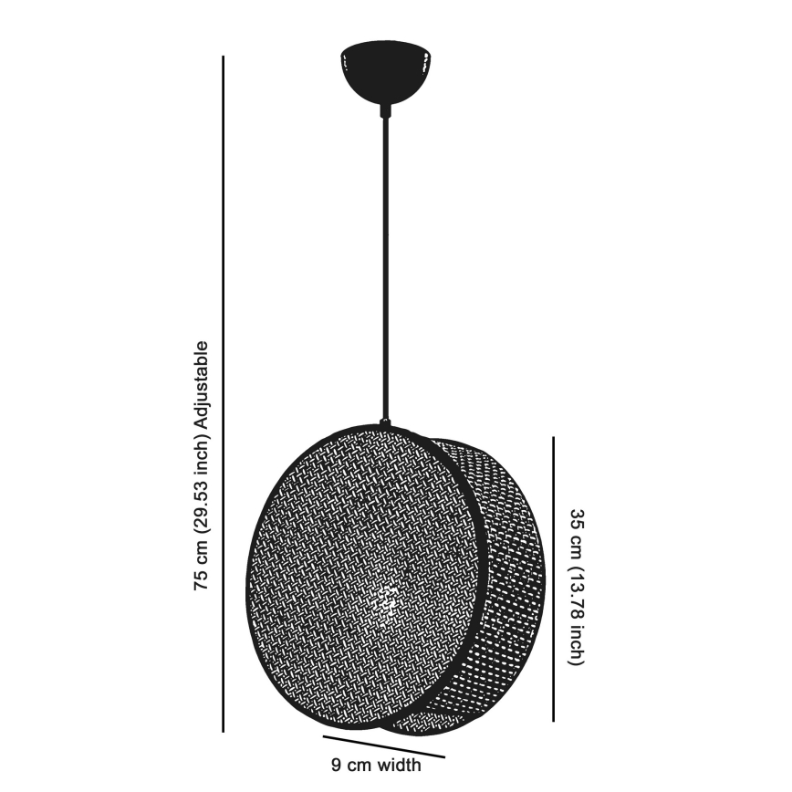 Lámpara colgante con cable BIG DRUM 1xE27/60W/230V color crema