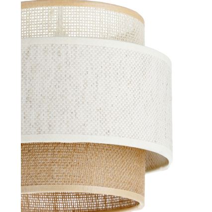 Lámpara colgante con cable BOHO 1xE27/60W/230V diámetro 20 cm blanco/yute