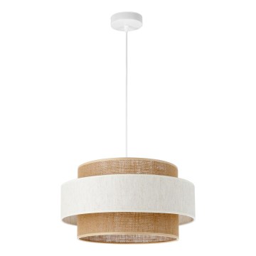 Lámpara colgante con cable BOHO 1xE27/60W/230V Ø 40 cm crema/yute