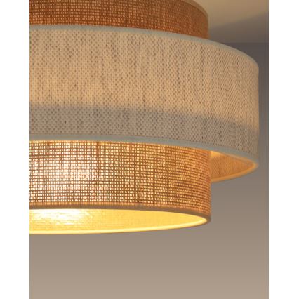 Lámpara colgante con cable BOHO 1xE27/60W/230V Ø 40 cm crema/yute