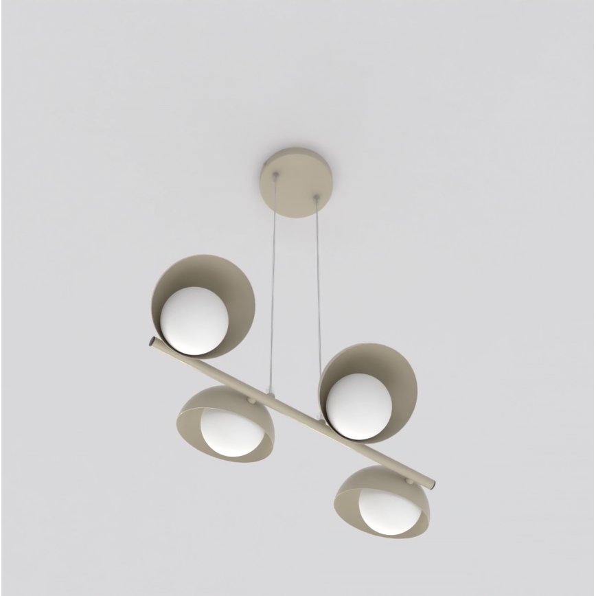 Lámpara colgante con cable BOOM 4xG9/8W/230V beige