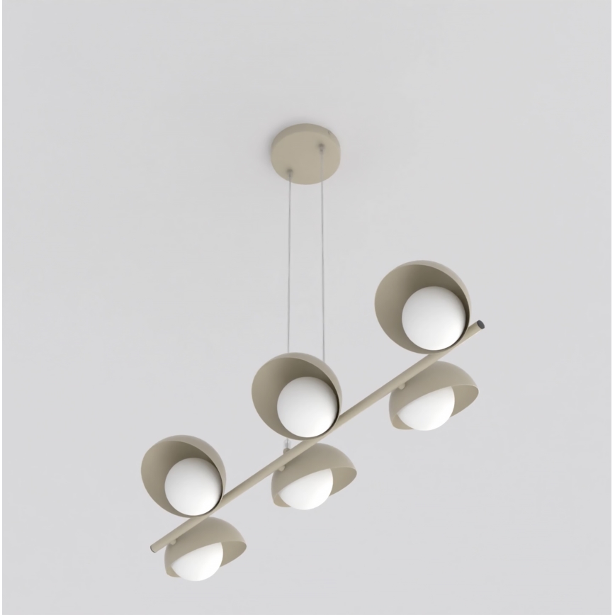 Lámpara colgante con cable BOOM 6xG9/8W/230V beige