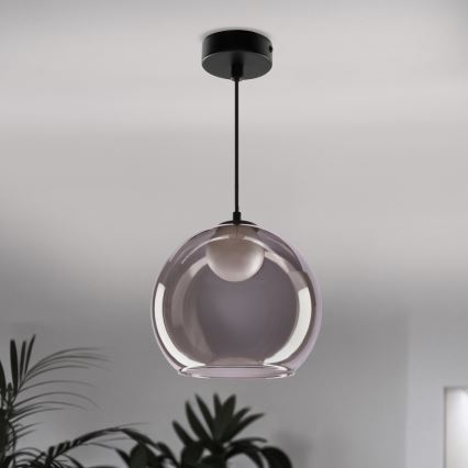 Lámpara colgante con cable BRIN 1xG9/15W/230V negro ahumado