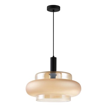 Lámpara colgante con cable BRIZI 1xE27/40W/230V beige/ahumado