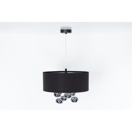 Lámpara colgante con cable BUBBLE 1xE27/60W/230V Ø 40 cm negra