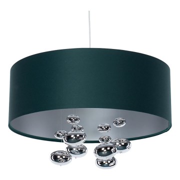 Lámpara colgante con cable BUBBLE 1xE27/60W/230V Ø 40 cm verde