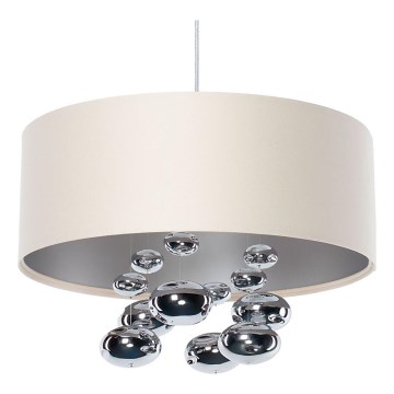 Lámpara colgante con cable BUBBLE 1xE27/60W/230V Ø 50 cm beige