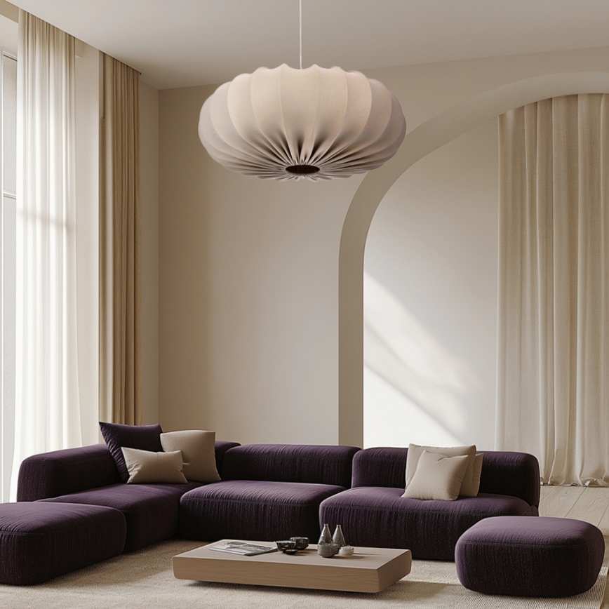Lámpara colgante con cable CAFEE 1xE27/40W/230V Ø 66 cm beige