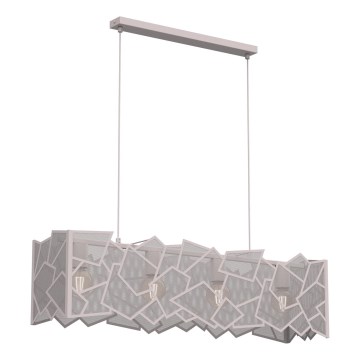 Lámpara colgante con cable CAMO 4xE27/15W/230V beige