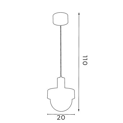 Lámpara colgante con cable CANAN 1xE27/15W/230V Ø 20 cm beige