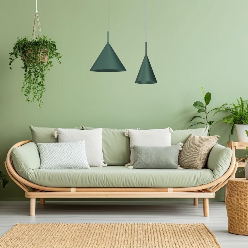 Lámpara colgante con cable CAPITAL 1xGX53/15W/230V diámetro 32 cm verde