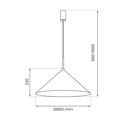 Lámpara colgante con cable CAPITAL 1xGX53/15W/230V Ø 60 cm, azul