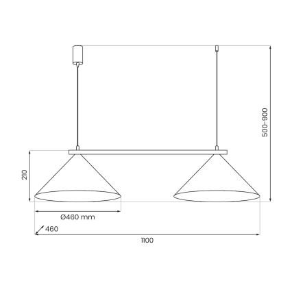 Lámpara colgante con cable CAPITAL 2xGX53/15W/230V oro rosa