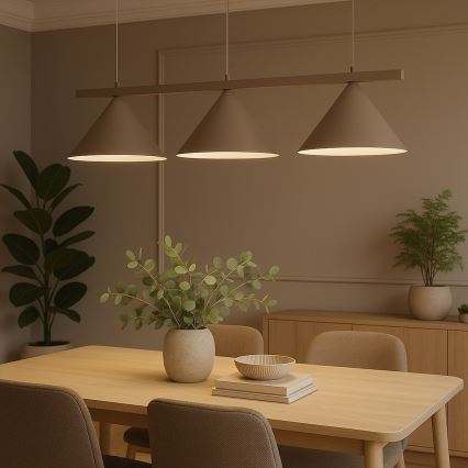 Lámpara colgante con cable CAPITAL 3xGX53/15W/230V beige