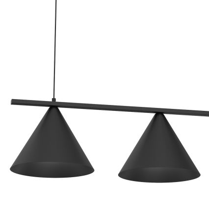 Lámpara colgante con cable CAPITAL 3xGX53/15W/230V negra