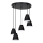 Lámpara colgante con cable CARYON 5xE14/60W/230V negro