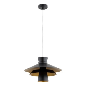 Lámpara colgante con cable CELESTE 1xE27/15W/230V negra