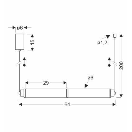 Lámpara colgante con cable CORTE LED/18W/230V negra