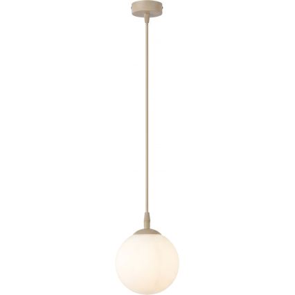Lámpara colgante con cable COSMO 1xE14/10W/230V, diámetro 14 cm, beige/blanco