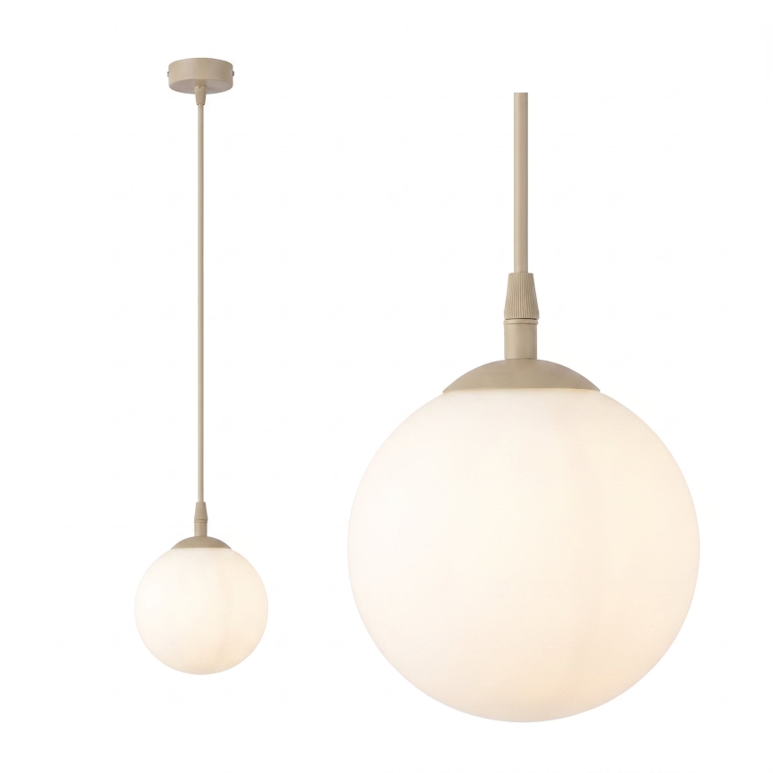 Lámpara colgante con cable COSMO 1xE14/10W/230V, diámetro 14 cm, beige/blanco