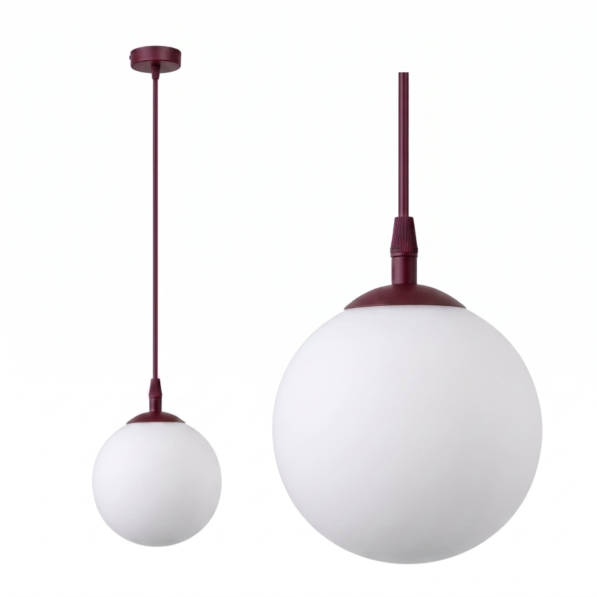 Lámpara colgante con cable COSMO 1xE14/10W/230V Ø 14 cm roja/blanca