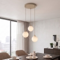 Lámpara colgante con cable COSMO 3xE14/10W/230V Ø 40 cm beige/blanco