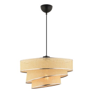 Lámpara colgante con cable COUPER 1xE27/60W/230V beige/cromo brillante